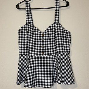 Black and White Peplum Top - 2XL